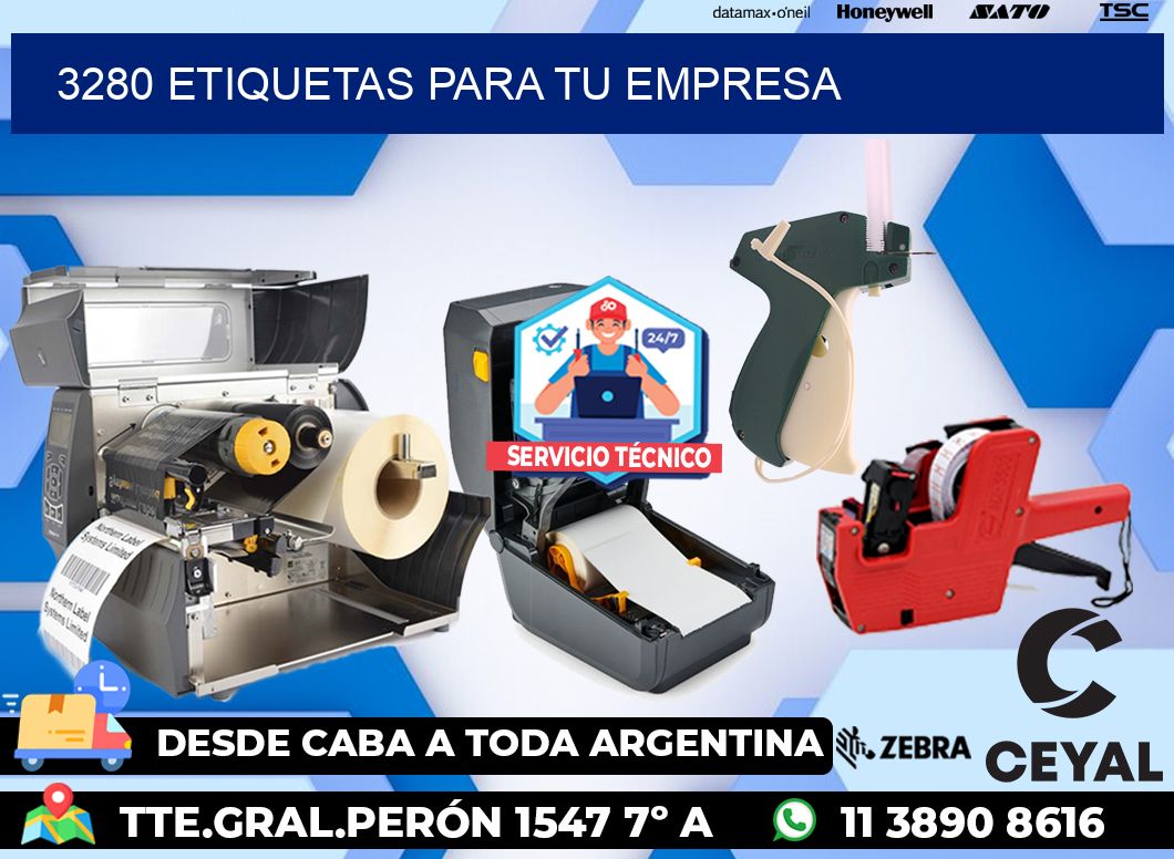 3280 etiquetas para tu empresa