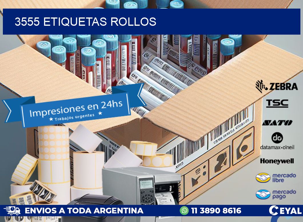 3555 etiquetas rollos