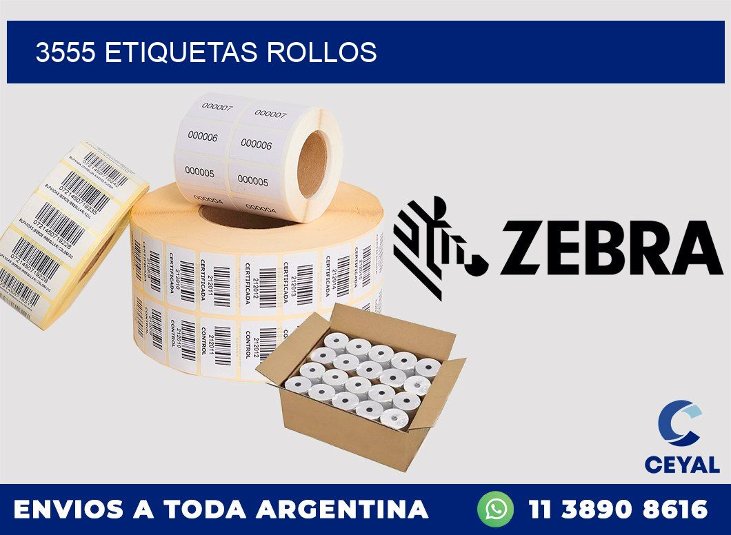 3555 etiquetas rollos