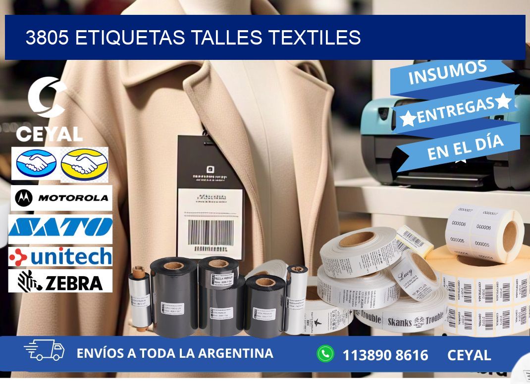 3805 ETIQUETAS TALLES TEXTILES