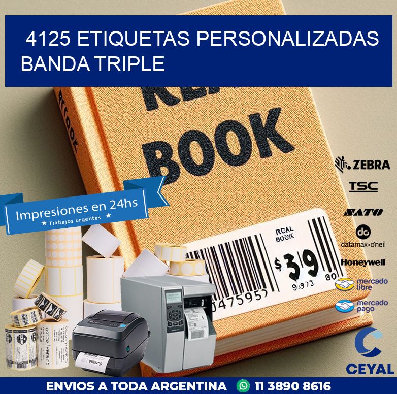 4125 Etiquetas personalizadas banda triple
