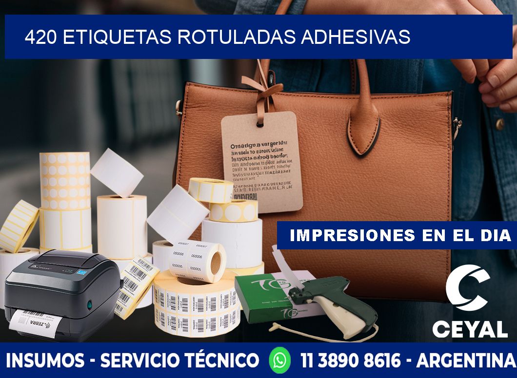 420 etiquetas rotuladas adhesivas