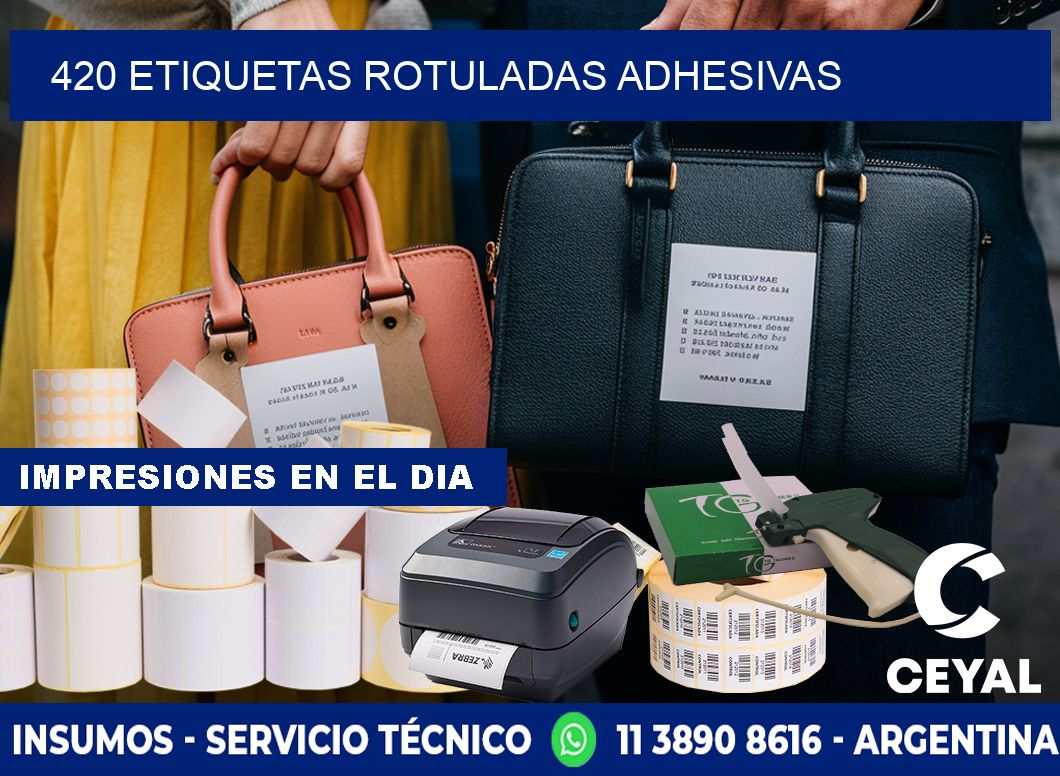 420 etiquetas rotuladas adhesivas