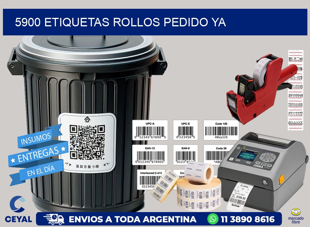 5900 etiquetas rollos PEDIDO YA