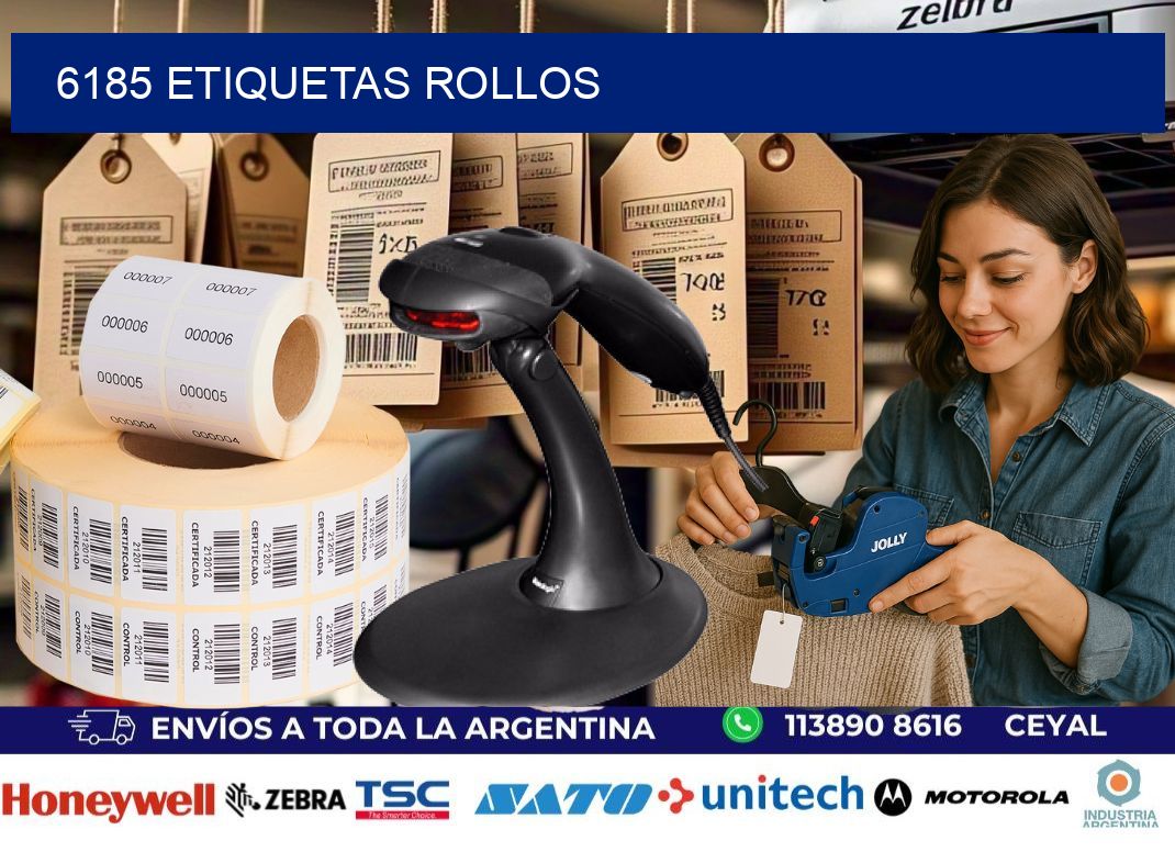 6185 etiquetas rollos