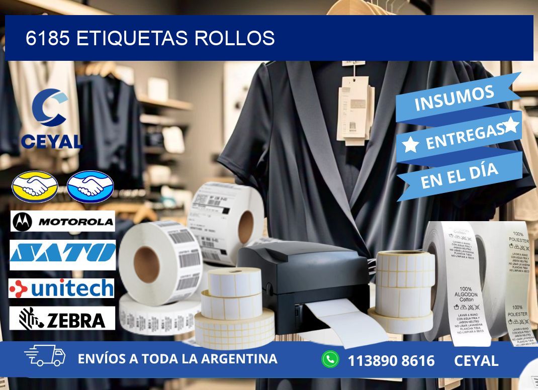 6185 etiquetas rollos