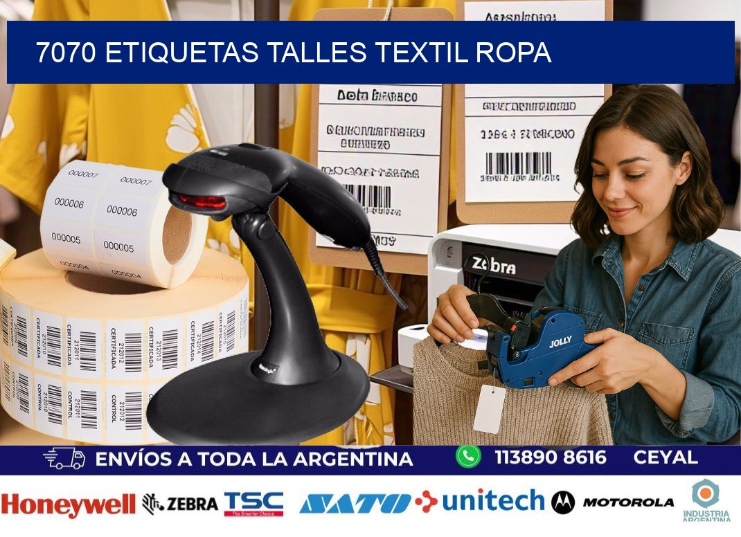 7070 ETIQUETAS TALLES TEXTIL ROPA