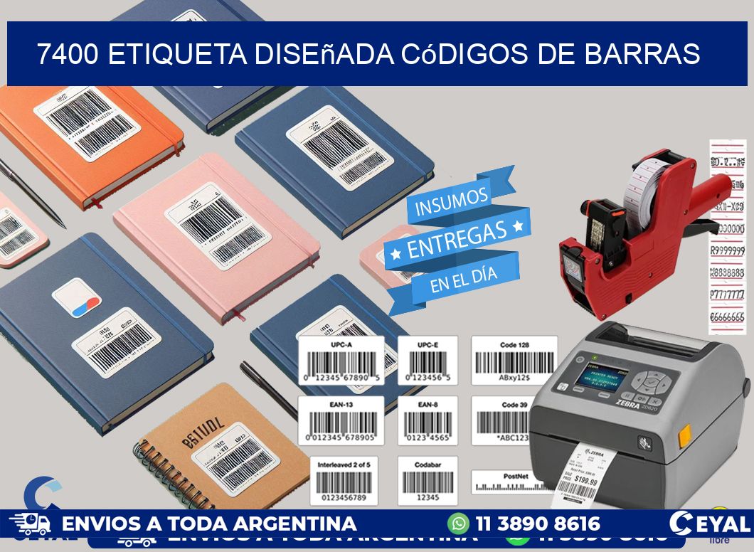 7400 etiqueta diseñada códigos de barras