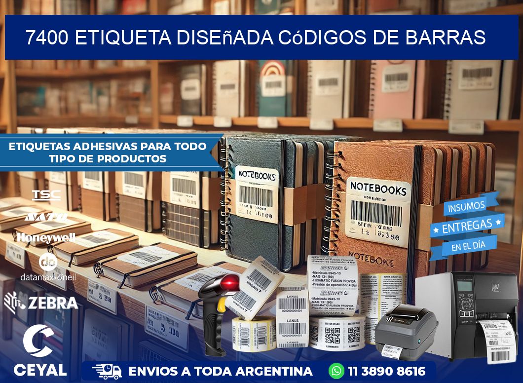 7400 etiqueta diseñada códigos de barras