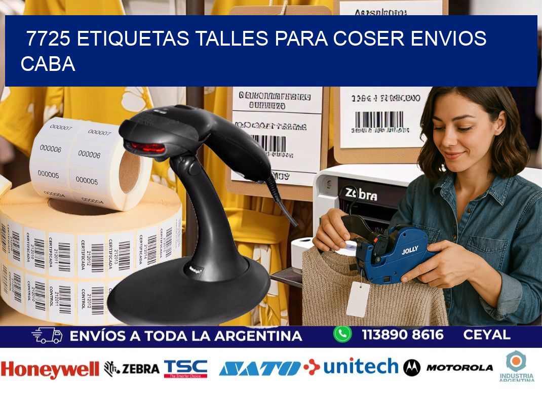 7725 ETIQUETAS TALLES PARA COSER ENVIOS CABA