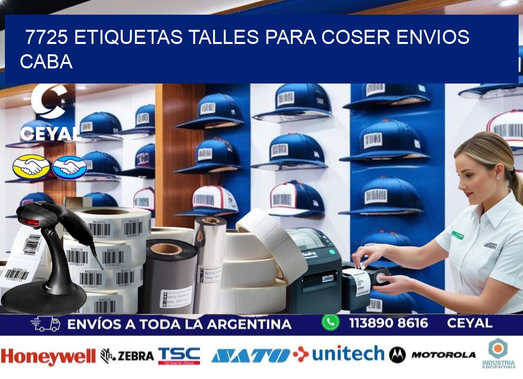 7725 ETIQUETAS TALLES PARA COSER ENVIOS CABA