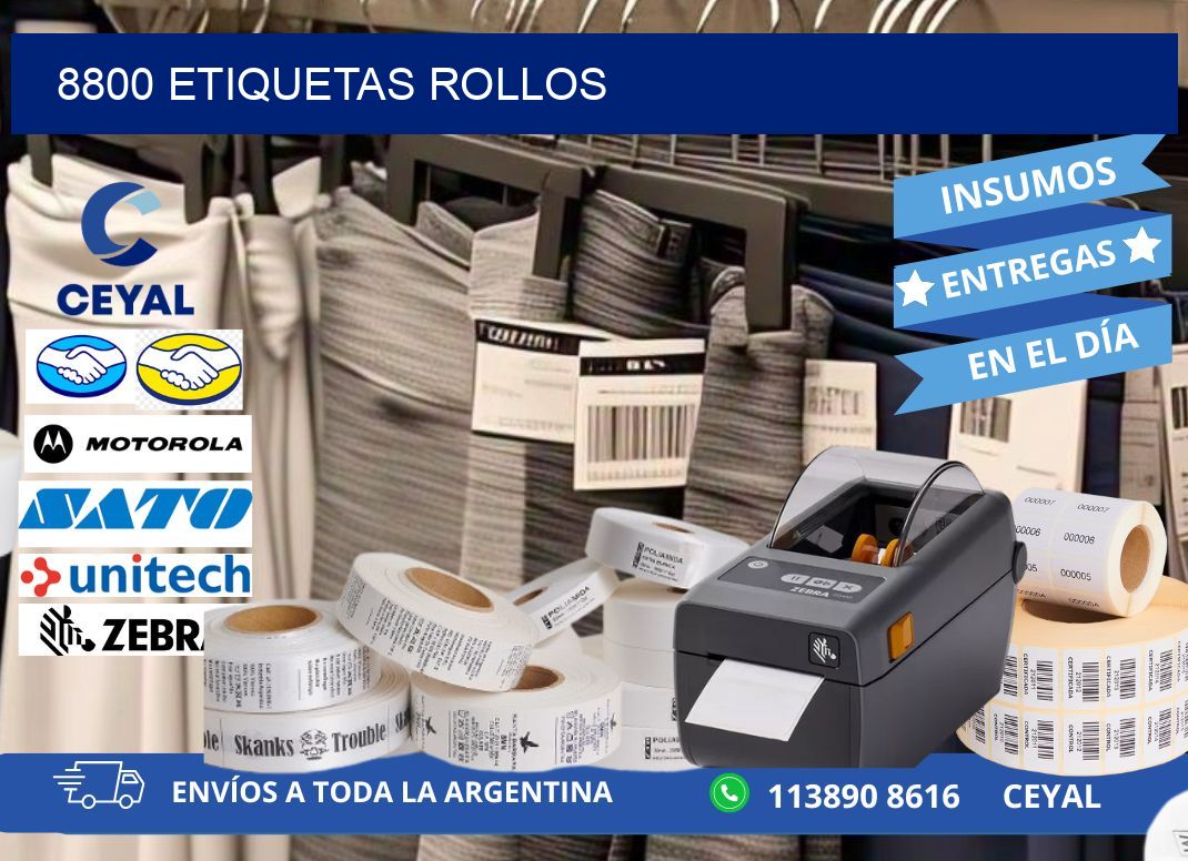 8800 etiquetas rollos