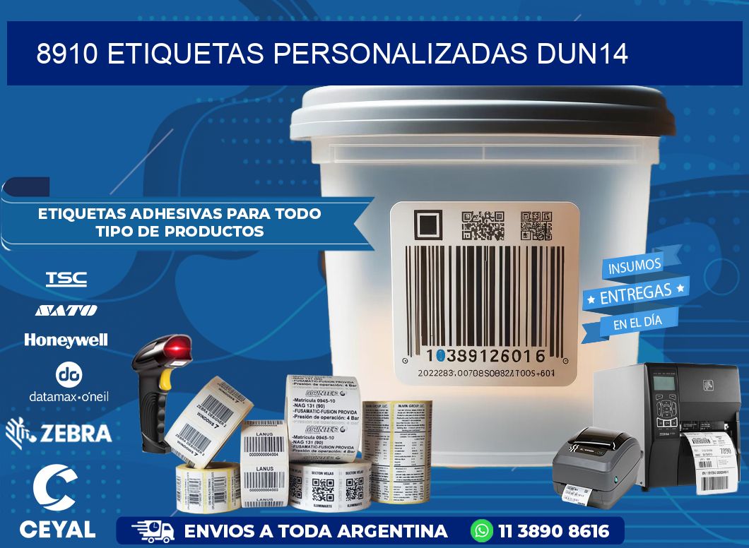 8910 Etiquetas personalizadas dun14