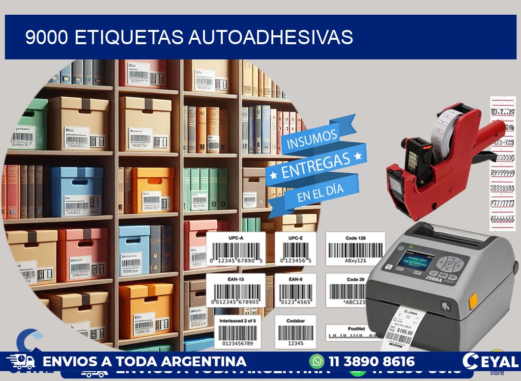 9000 etiquetas autoadhesivas