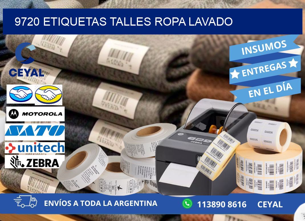9720 ETIQUETAS TALLES ROPA LAVADO
