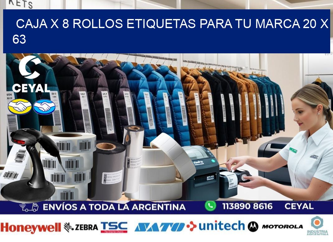 Caja X 8 Rollos Etiquetas para tu marca 20 x 63