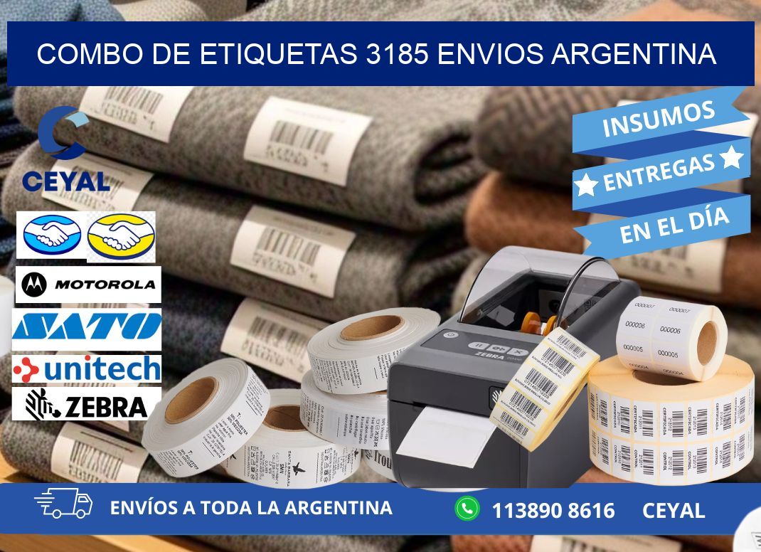 Combo de etiquetas 3185 ENVIOS ARGENTINA