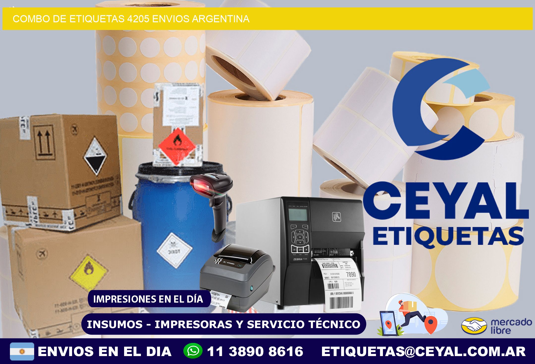 Combo de etiquetas 4205 ENVIOS ARGENTINA