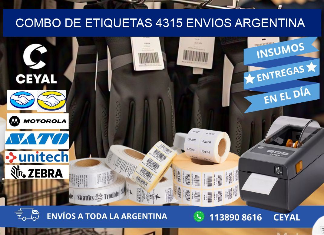 Combo de etiquetas 4315 ENVIOS ARGENTINA