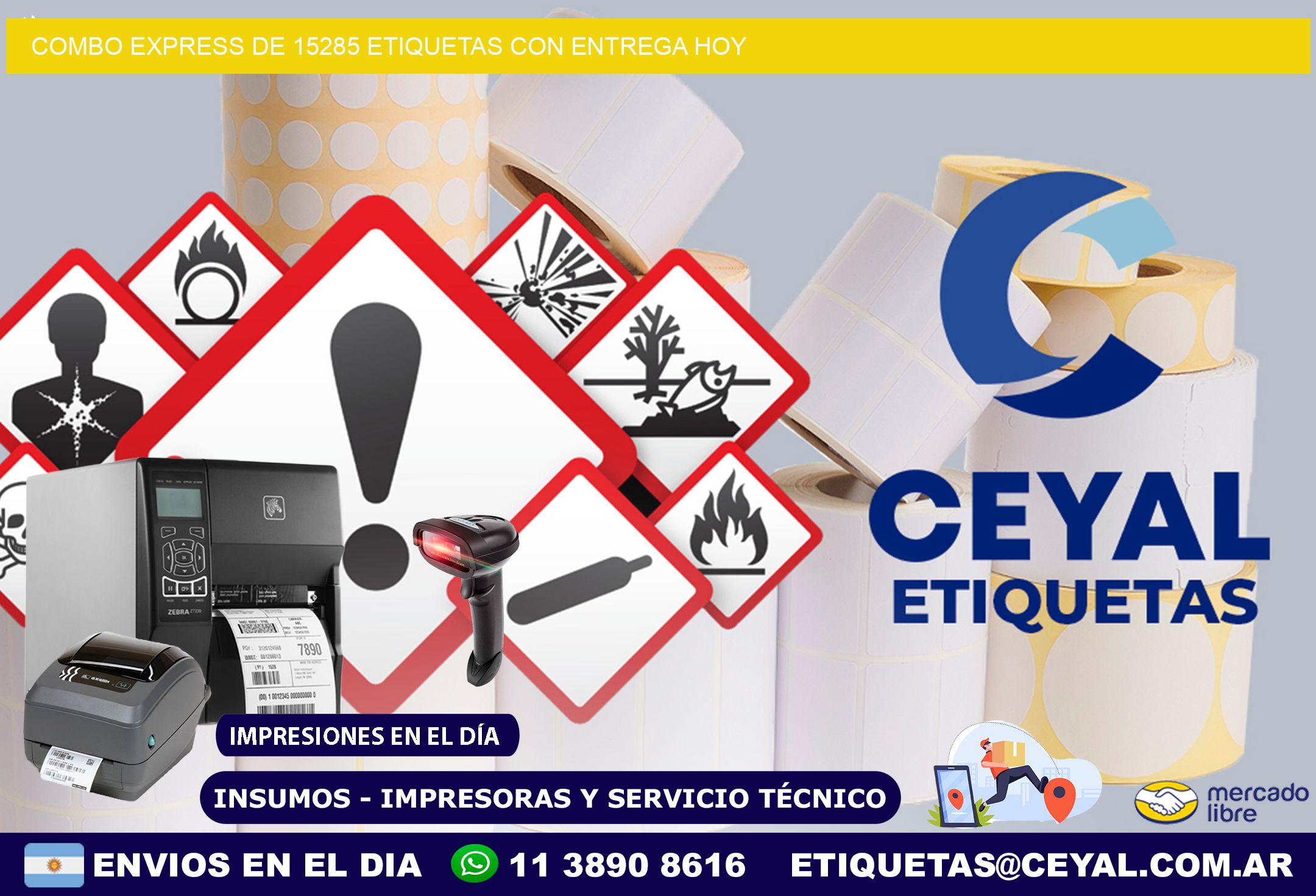 Combo express de 15285 etiquetas con entrega hoy