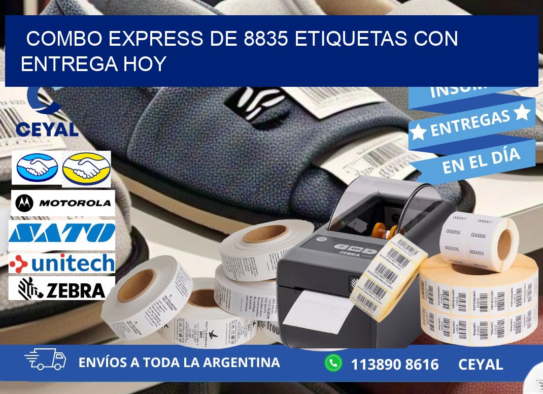 Combo express de 8835 etiquetas con entrega hoy