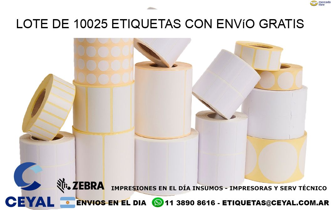 Lote de 10025 etiquetas con envío gratis