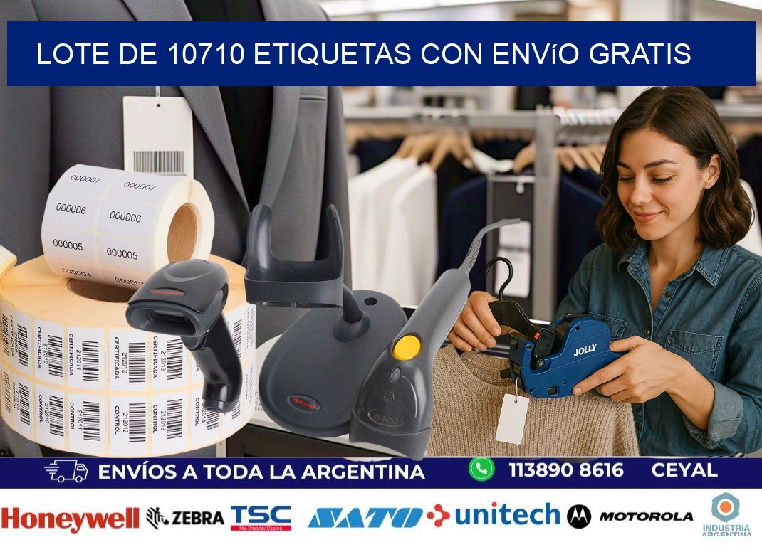 Lote de 10710 etiquetas con envío gratis