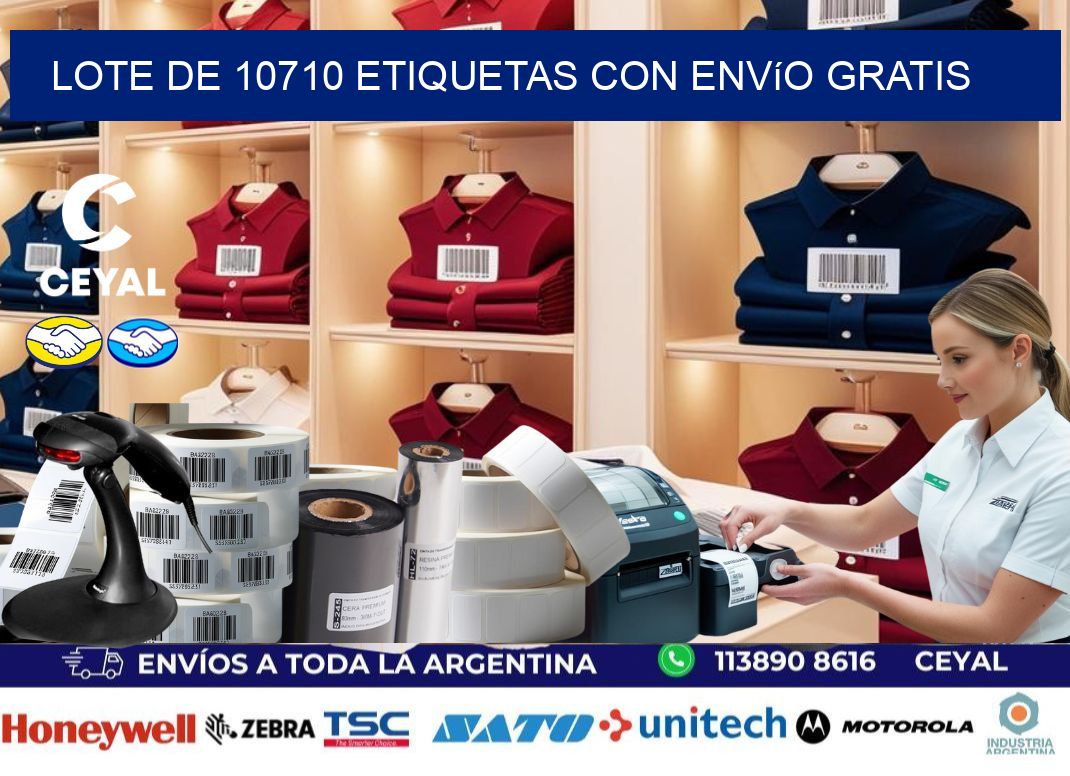 Lote de 10710 etiquetas con envío gratis