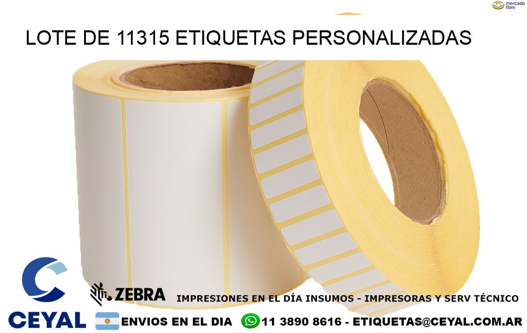 Lote de 11315 etiquetas personalizadas