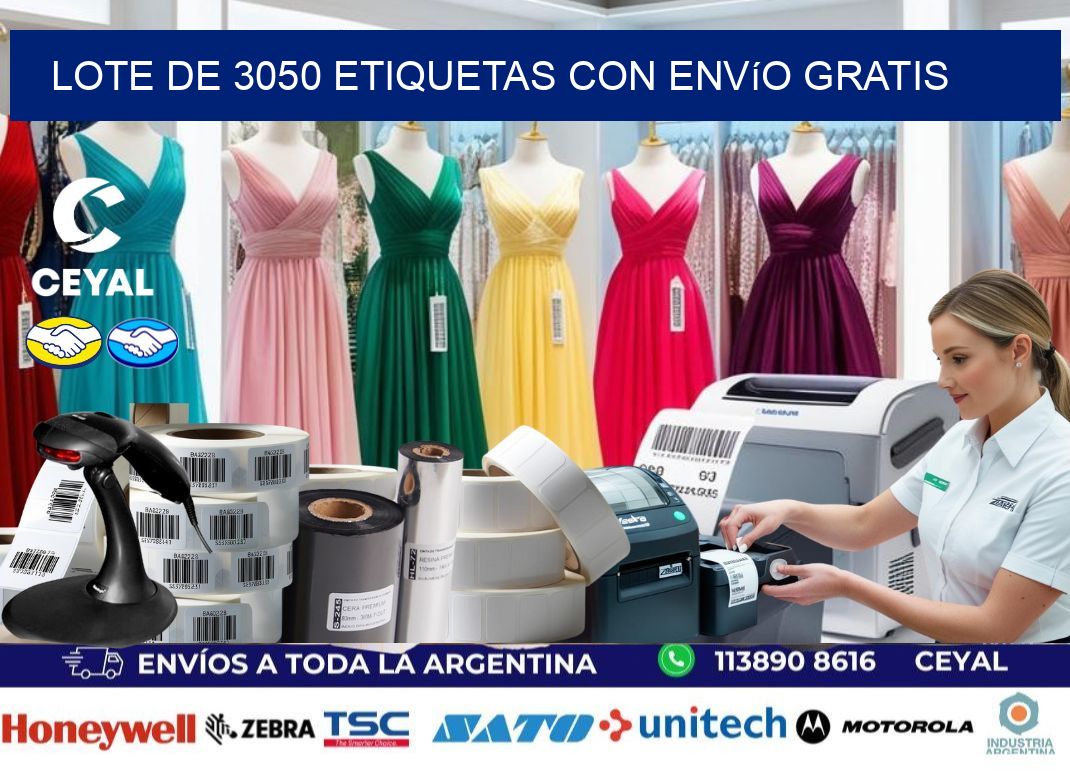 Lote de 3050 etiquetas con envío gratis