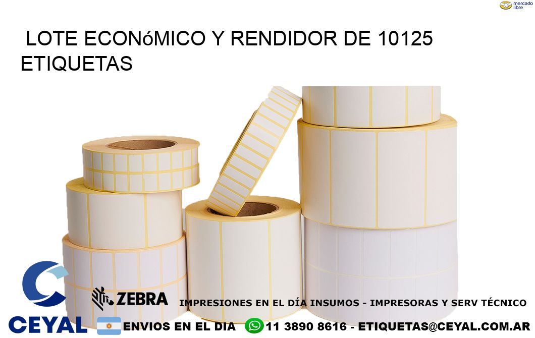 Lote económico y rendidor de 10125 etiquetas