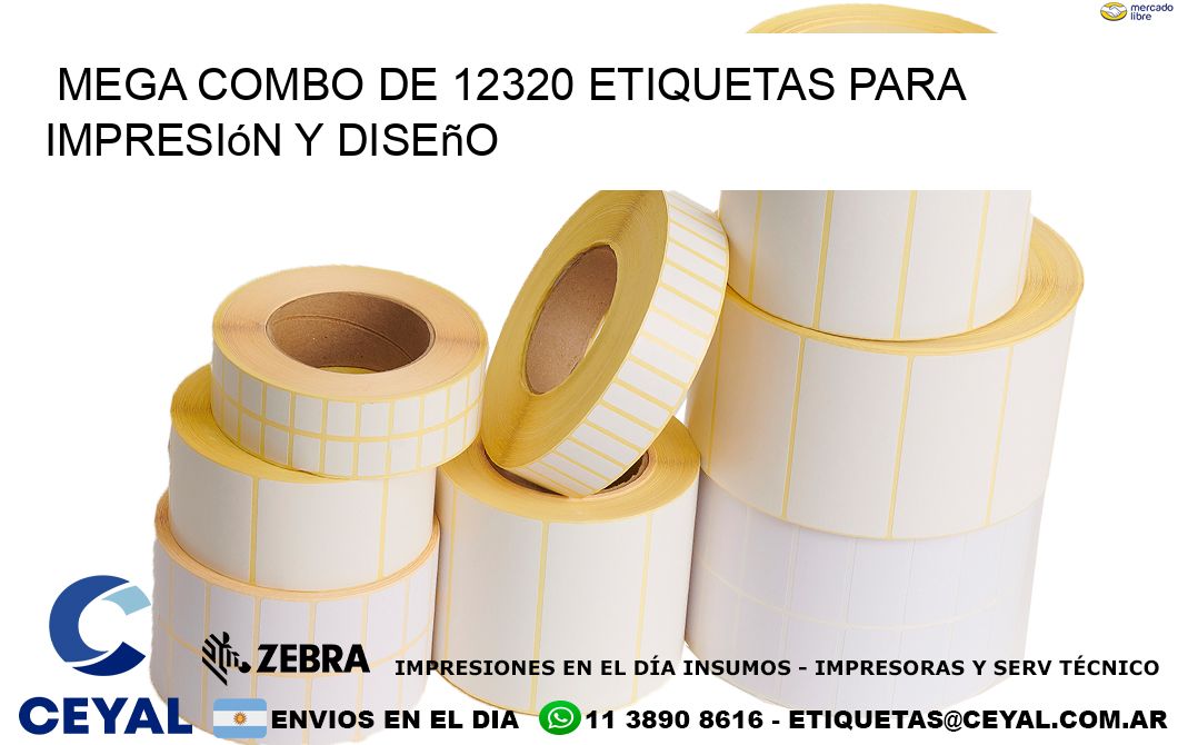 Mega combo de 12320 etiquetas para impresión y diseño