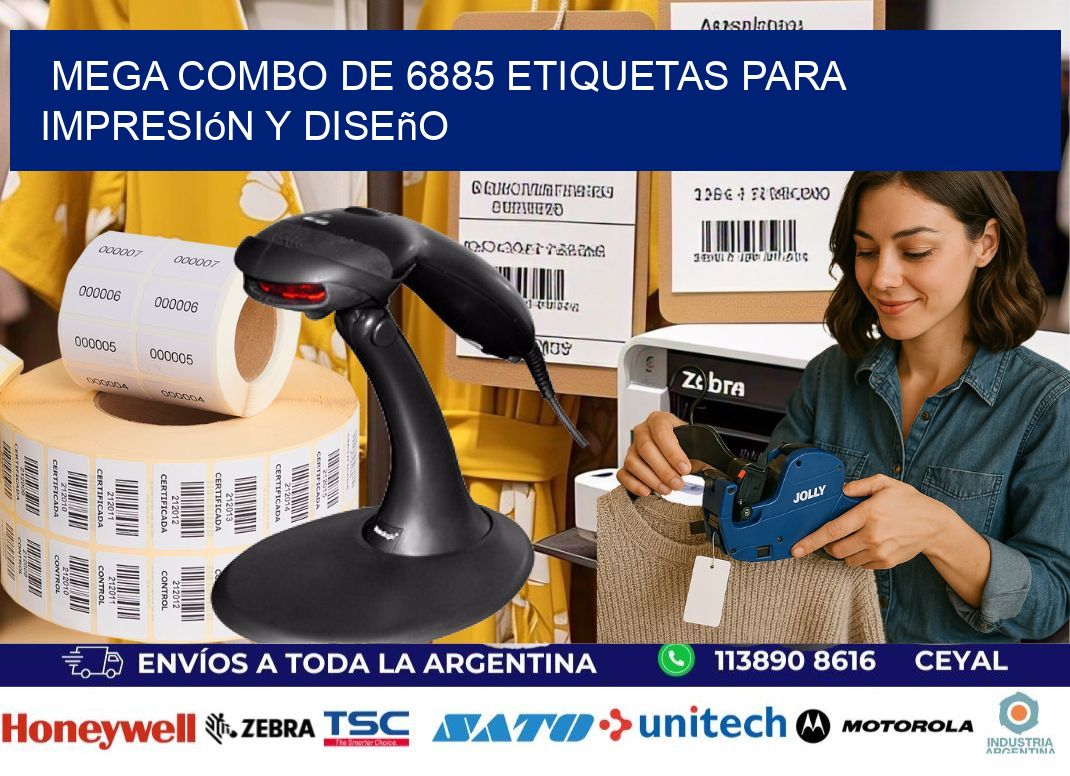 Mega combo de 6885 etiquetas para impresión y diseño