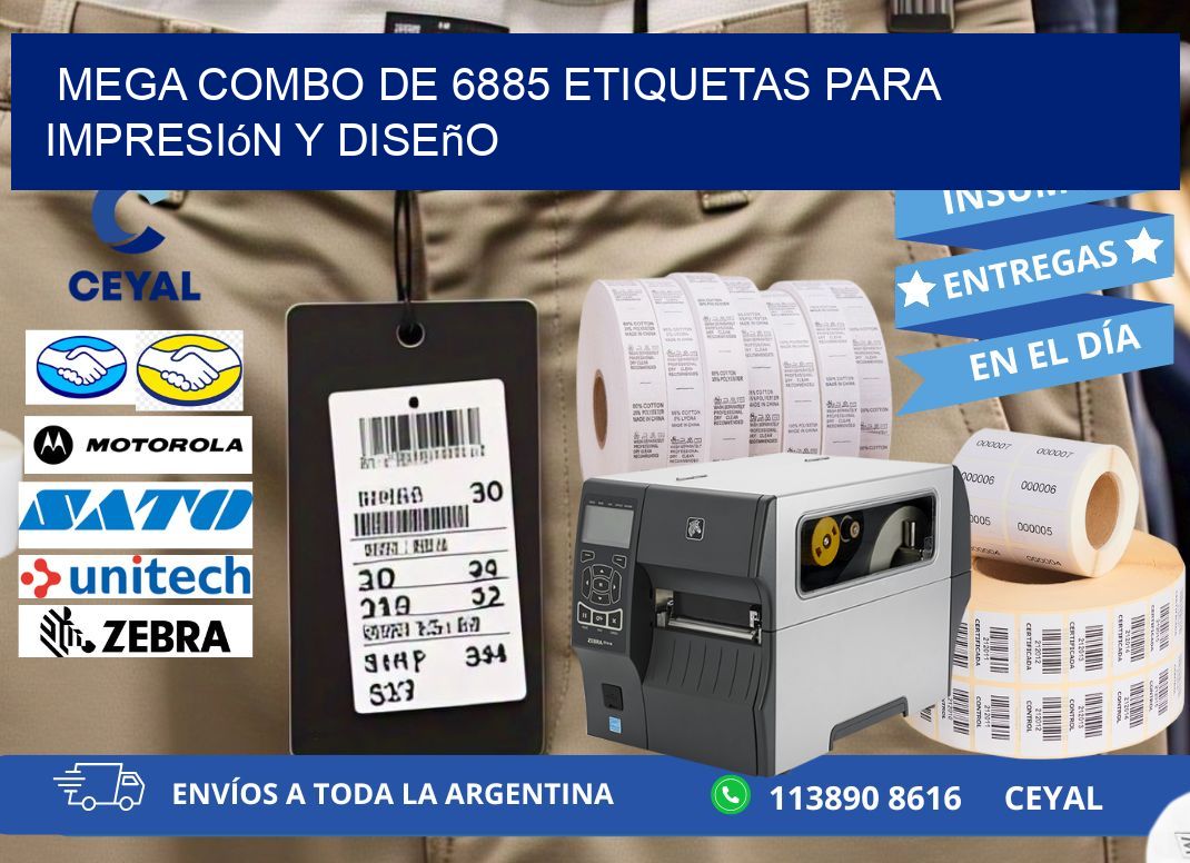 Mega combo de 6885 etiquetas para impresión y diseño