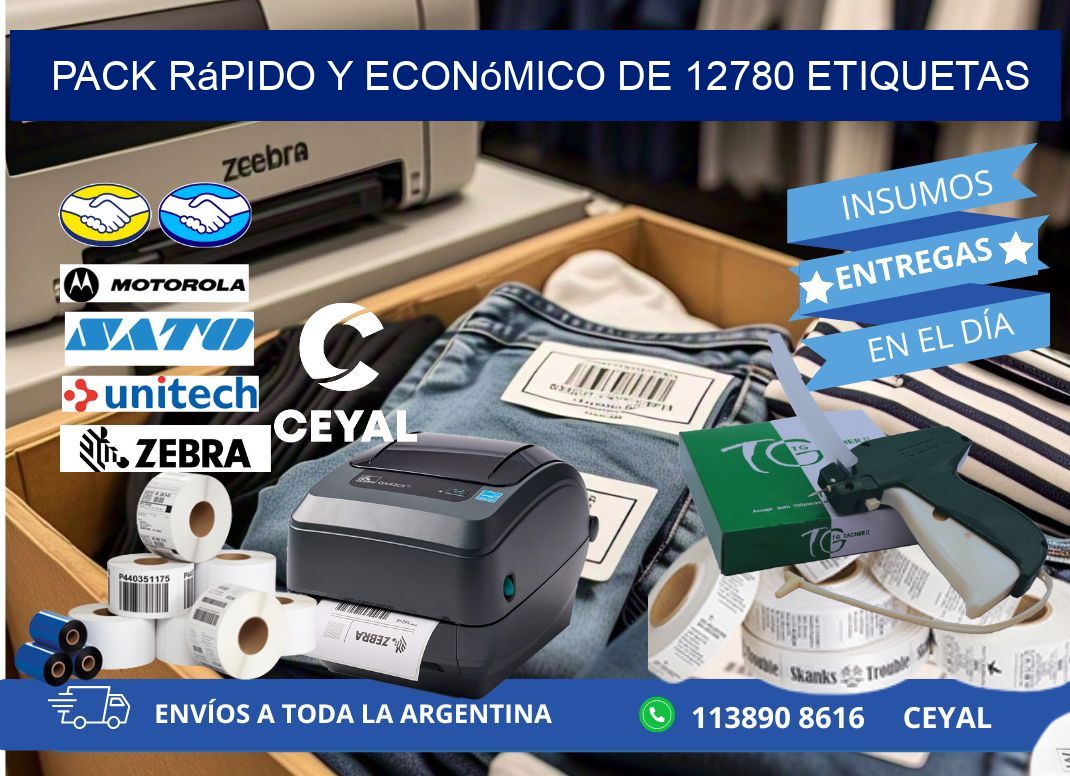 Pack rápido y económico de 12780 etiquetas
