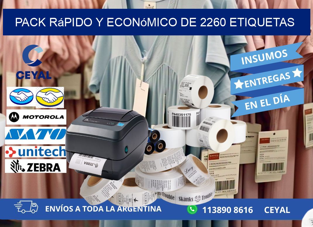Pack rápido y económico de 2260 etiquetas