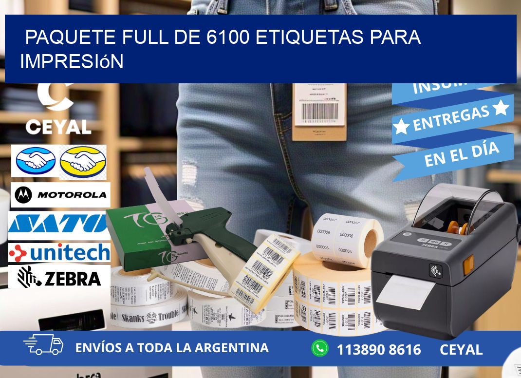 Paquete full de 6100 etiquetas para impresión
