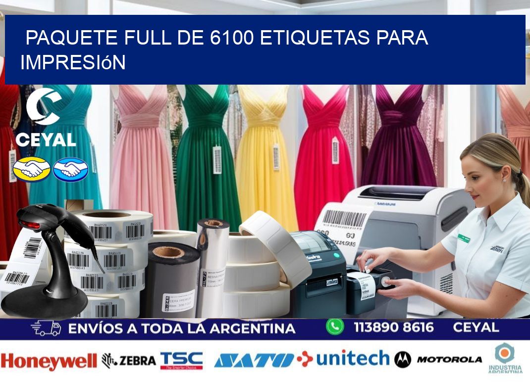 Paquete full de 6100 etiquetas para impresión