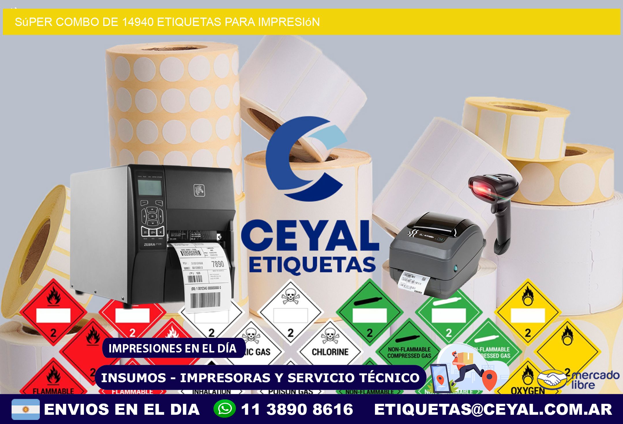 Súper combo de 14940 etiquetas para impresión