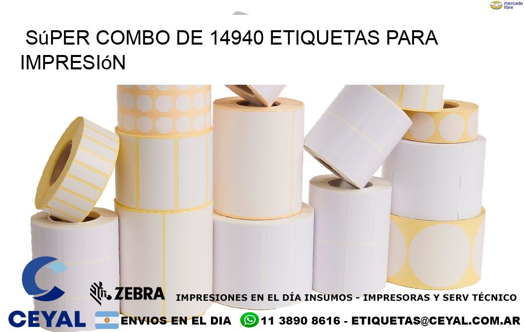 Súper combo de 14940 etiquetas para impresión