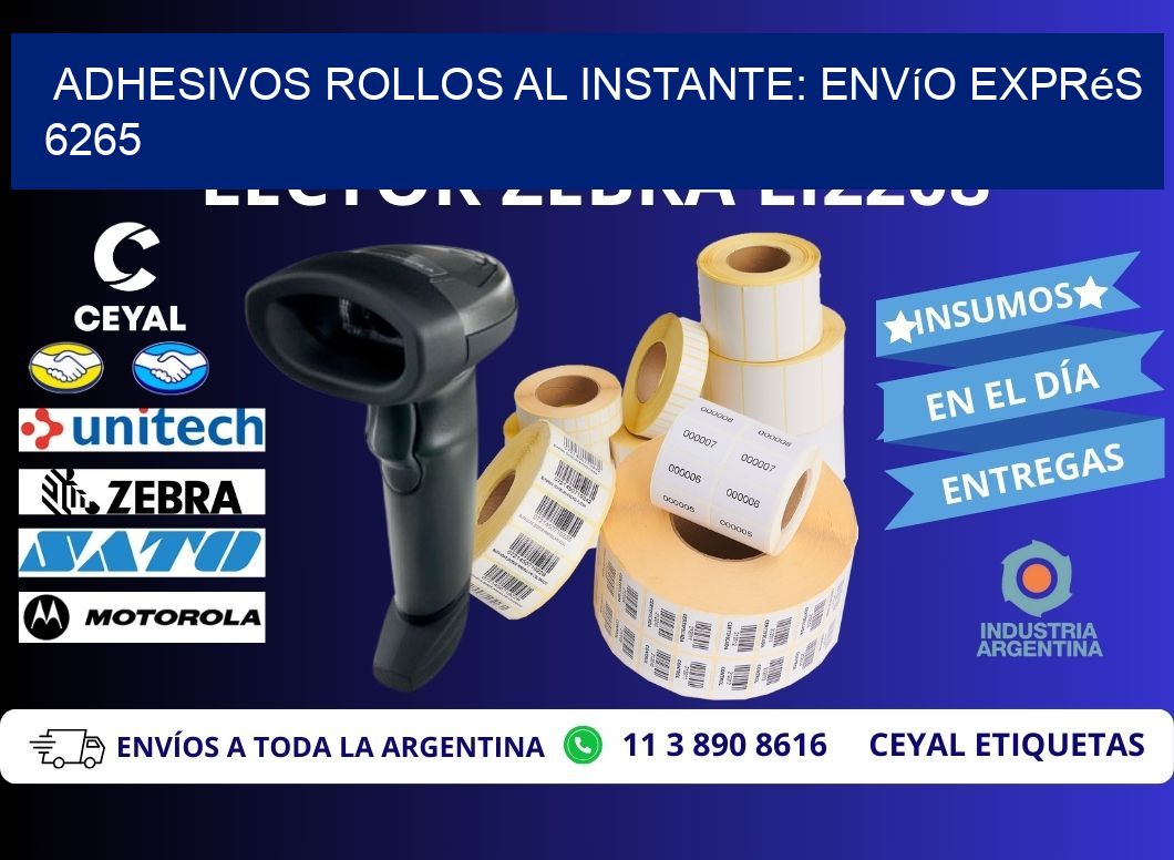 Adhesivos rollos al Instante: Envío Exprés 6265