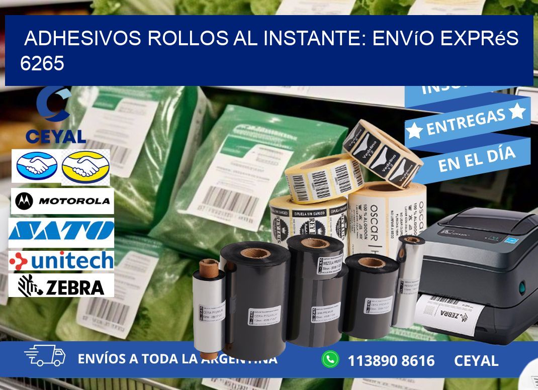 Adhesivos rollos al Instante: Envío Exprés 6265