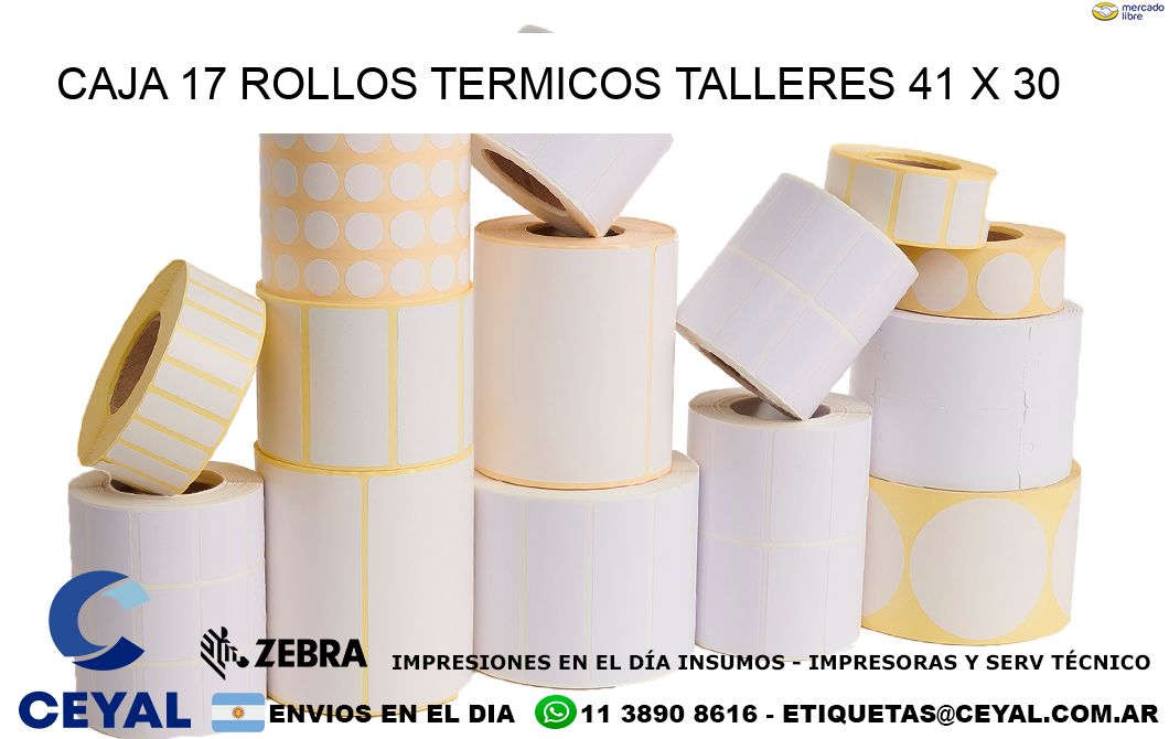CAJA 17 ROLLOS TERMICOS TALLERES 41 x 30