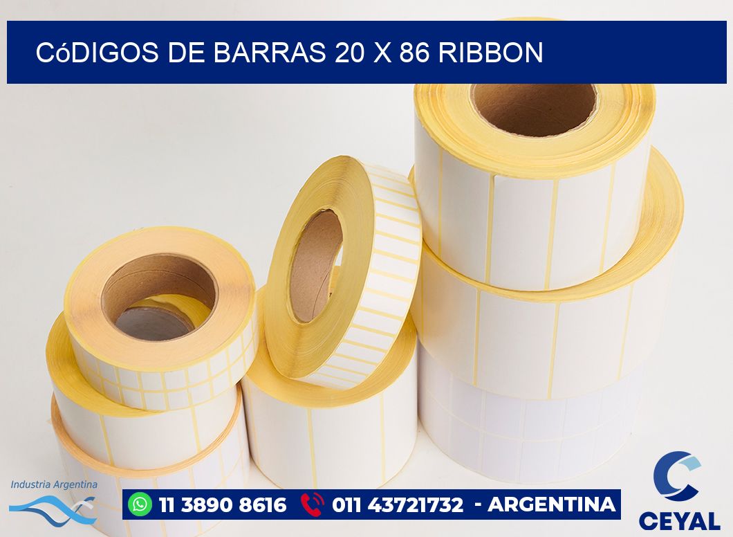 Códigos de Barras 20 x 86 ribbon