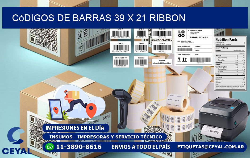 Códigos de Barras 39 x 21 ribbon