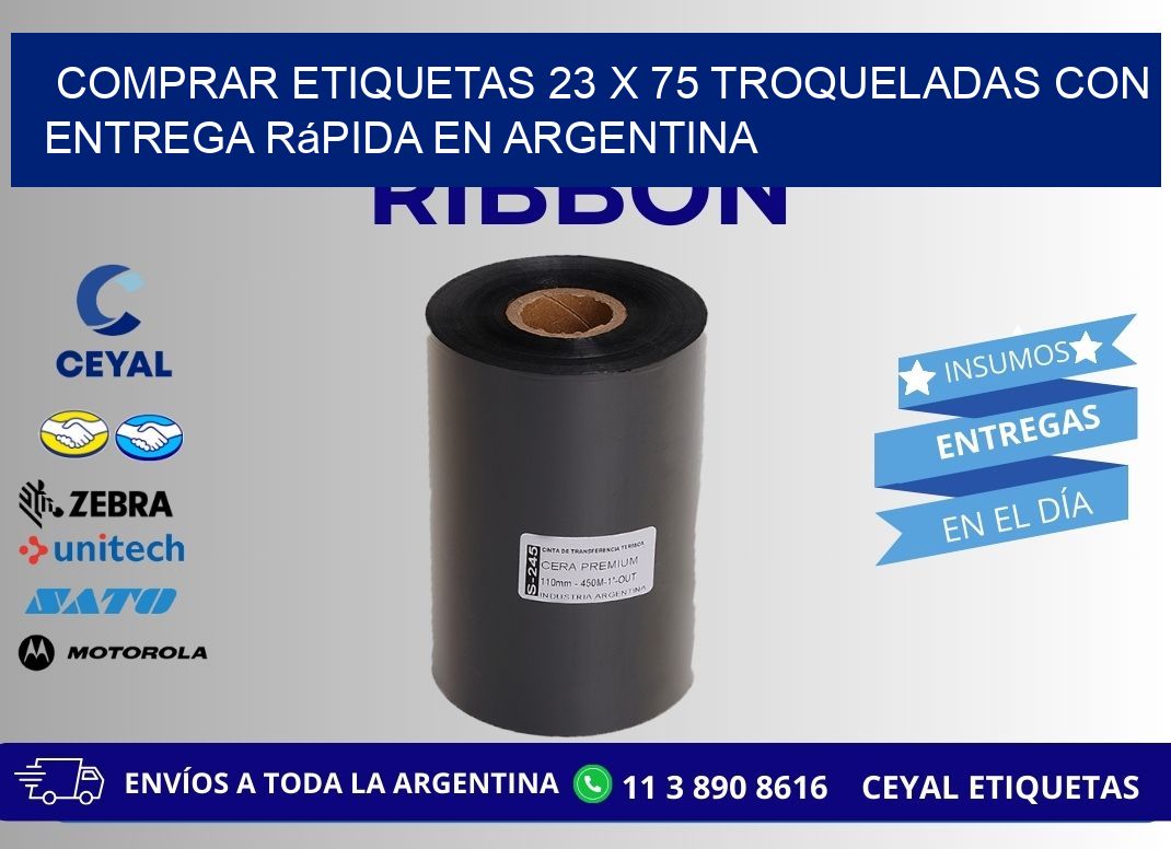 Comprar etiquetas 23 x 75 troqueladas con entrega rápida en Argentina