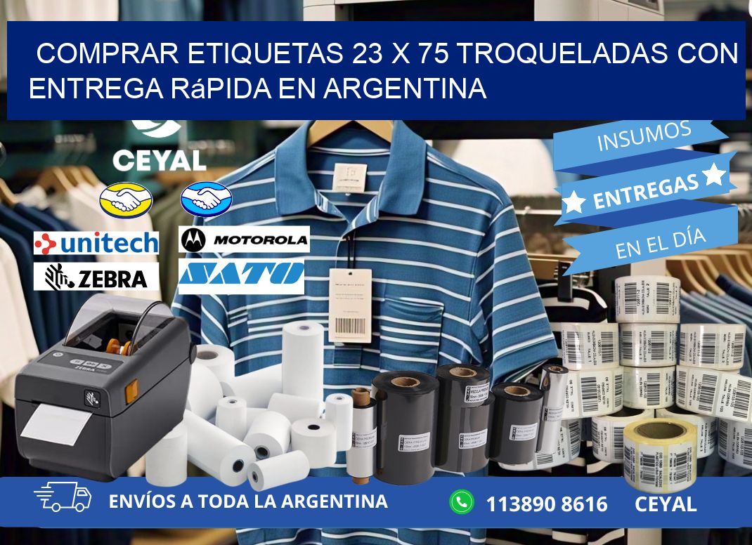 Comprar etiquetas 23 x 75 troqueladas con entrega rápida en Argentina