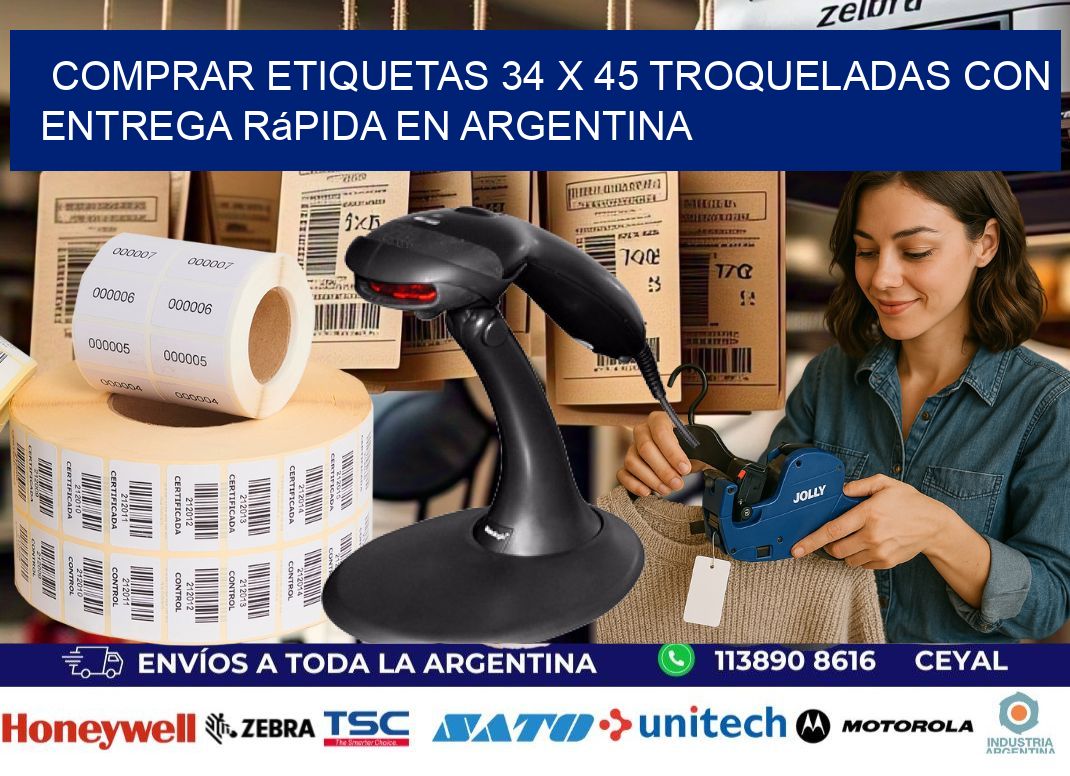 Comprar etiquetas 34 x 45 troqueladas con entrega rápida en Argentina