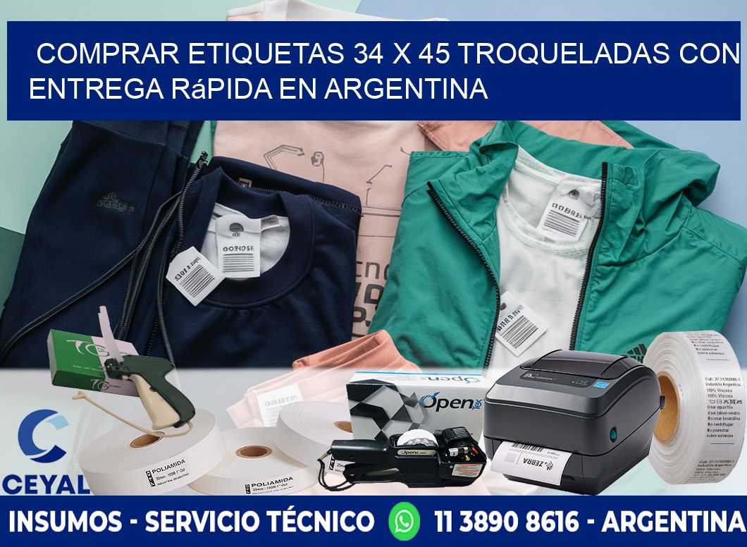 Comprar etiquetas 34 x 45 troqueladas con entrega rápida en Argentina