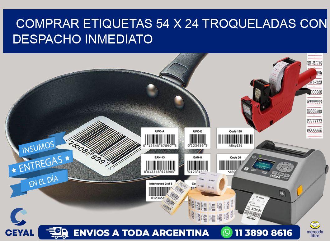 Comprar etiquetas 54 x 24 troqueladas con despacho inmediato
